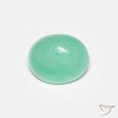 0.67ct طبيعي اخضر فاتح زمرد, بيضوي, نصف شفاف