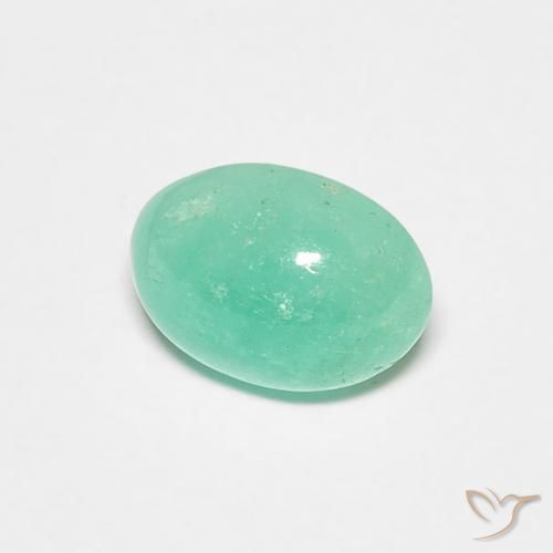 0.75ct طبيعي اخضر فاتح زمرد, بيضوي, نصف شفاف