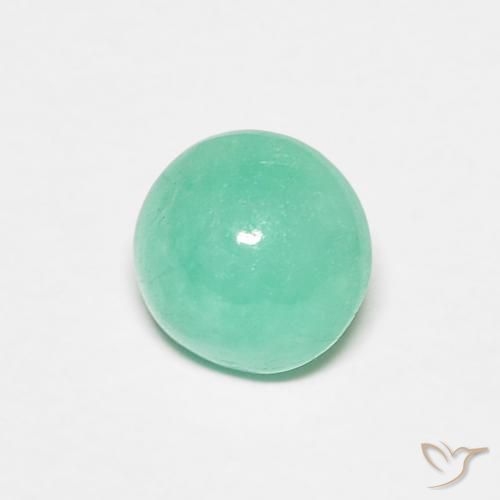 0.95ct طبيعي اخضر فاتح زمرد, دائري, نصف شفاف