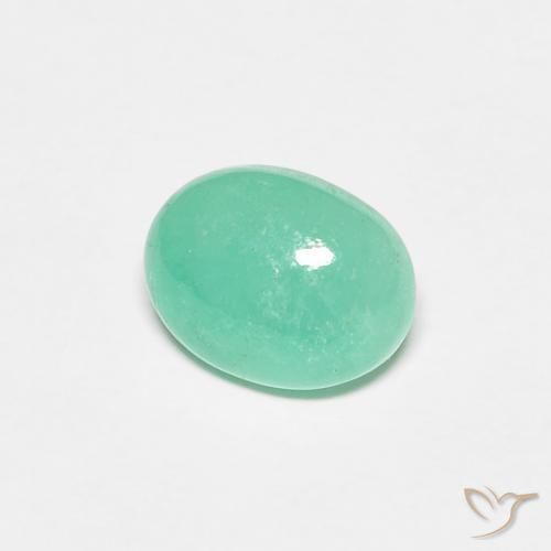 1.12ct طبيعي اخضر فاتح زمرد, بيضوي, نصف شفاف