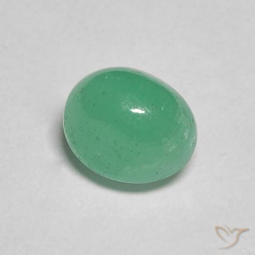 0.92ct طبيعي أخضر كهربائى زمرد, بيضوي, نصف شفاف