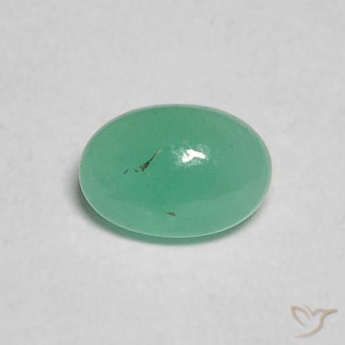 0.29ct طبيعي أخضر كهربائى زمرد, بيضوي, نصف شفاف