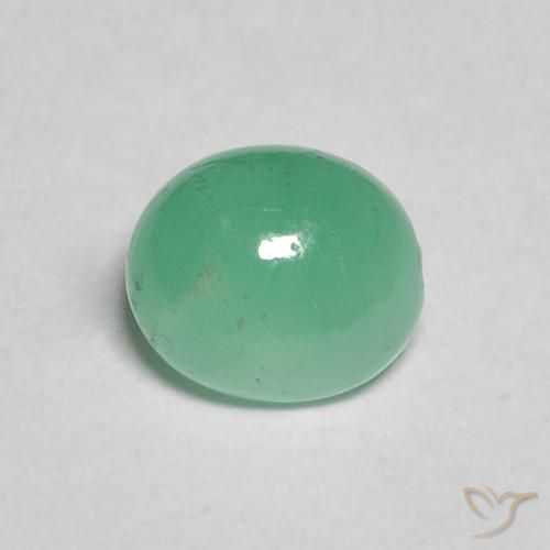 0.91ct طبيعي أخضر نعناعى كثيف زمرد, بيضوي, نصف شفاف