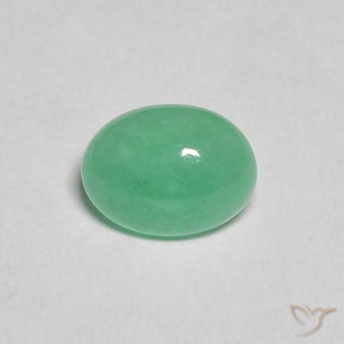 0.91ct طبيعي أخضرالنعناع زمرد, بيضوي, نصف شفاف