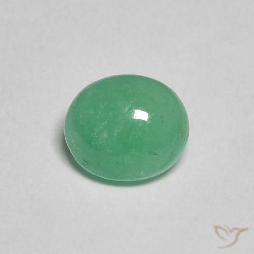 0.95ct طبيعي أخضرالنعناع زمرد, بيضوي, نصف شفاف