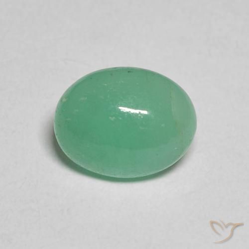 1.75ct طبيعي أخضر سرخسى زمرد, بيضوي, نصف شفاف