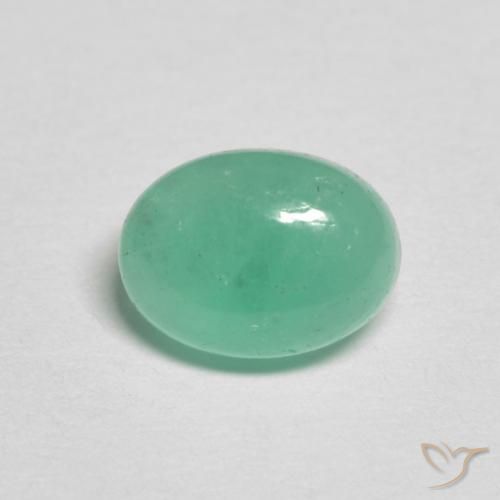 1.20ct طبيعي اخضر زاهى زمرد, بيضوي, نصف شفاف