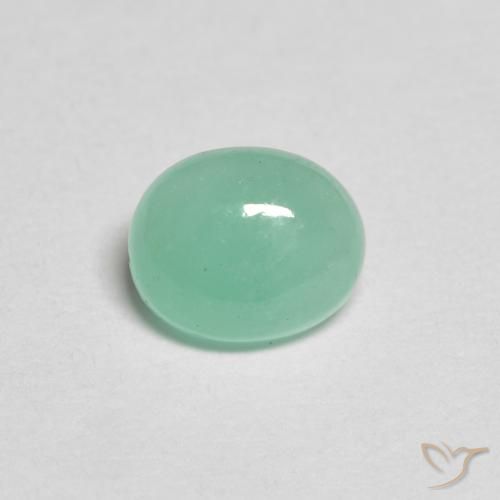 0.69ct طبيعي اخضر فاتح زمرد, بيضوي, نصف شفاف