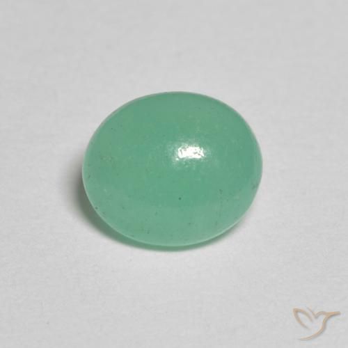 0.88ct طبيعي اخضر فاتح زمرد, بيضوي, نصف شفاف