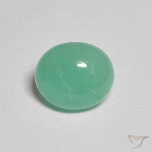 0.95ct طبيعي اخضر زاهى زمرد, بيضوي, نصف شفاف