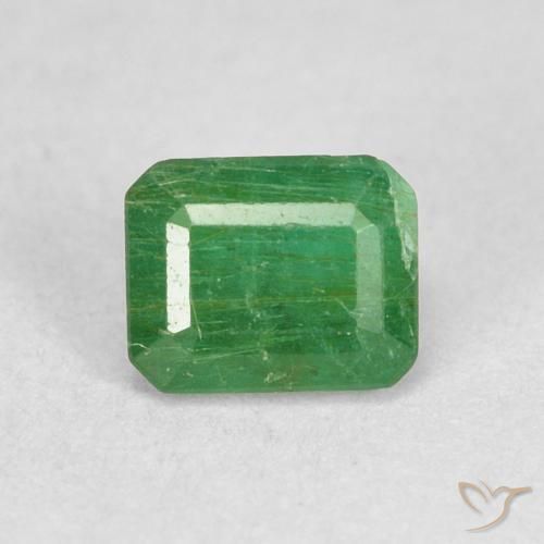 0.59ct طبيعي أخضر متوسط زمرد, قص الزمرد, SI
