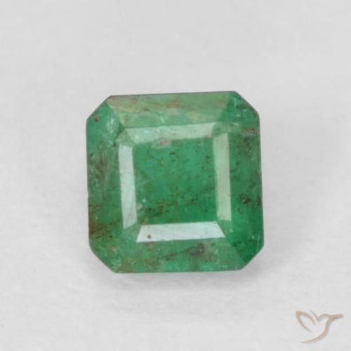 0.40ct طبيعي أخضر متوسط زمرد, قص الزمرد, SI