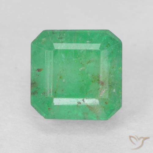 0.74ct طبيعي أخضر النفل زمرد, قص الزمرد, SI