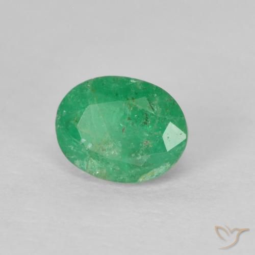 0.47ct طبيعي اخضر زاهى زمرد, بيضوي, SI