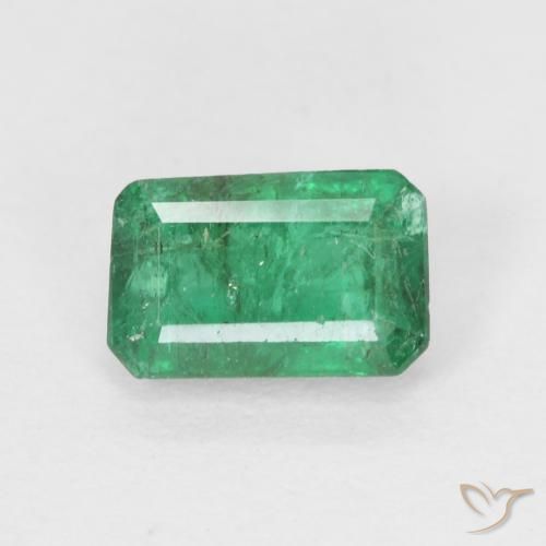 0.64ct طبيعي أخضر دافئ زمرد, قص الزمرد, SI