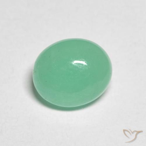 1.14ct طبيعي أخضر متوسط زمرد, بيضوي, نصف شفاف