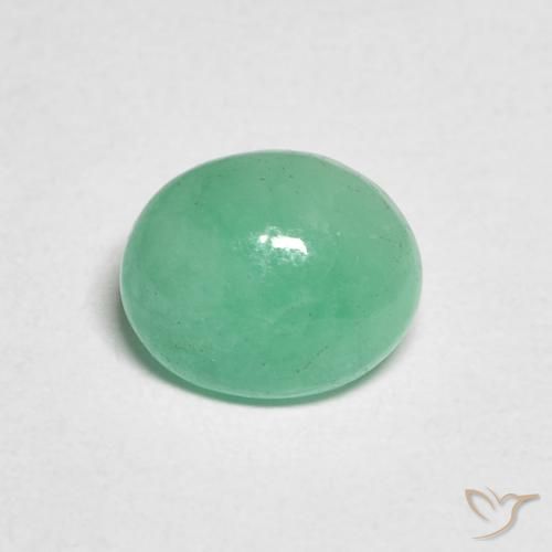 1.02ct طبيعي أخضرالنعناع زمرد, بيضوي, نصف شفاف