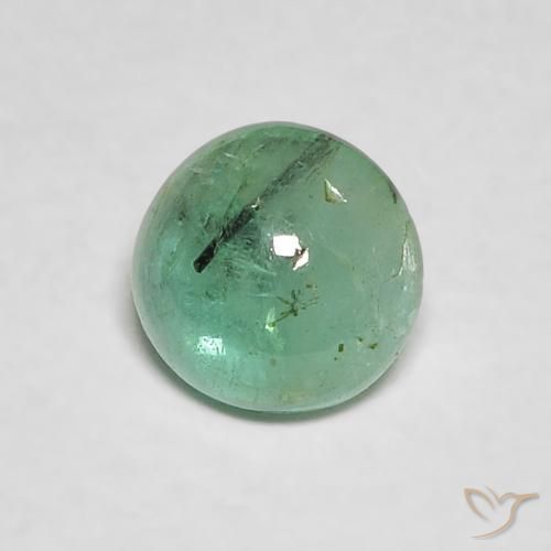0.40ct طبيعي اخضر فاتح زمرد, دائري, شفاف