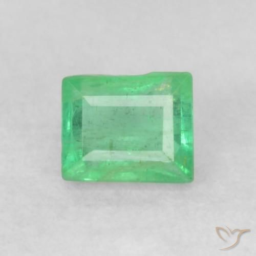 0.18ct طبيعي أخضر النفل فاتح زمرد, باجيت, قليلا جدا