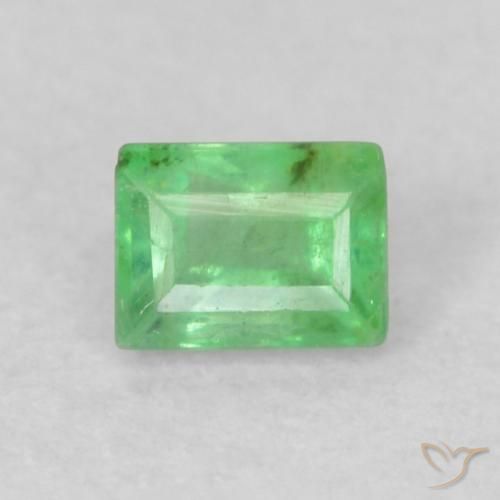 0.16ct طبيعي أخضر النفل فاتح زمرد, باجيت, VS-SI