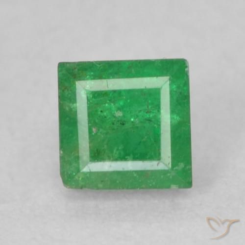 0.23ct طبيعي أخضر متوسط زمرد, مربع, I1