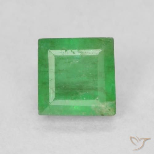 0.16ct طبيعي أخضر النفل زمرد, مربع, I1