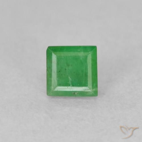 0.22ct طبيعي أخضر النفل زمرد, مربع, I1