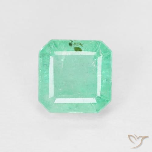 0.87ct طبيعي أخضرالنعناع زمرد, قص الزمرد, SI