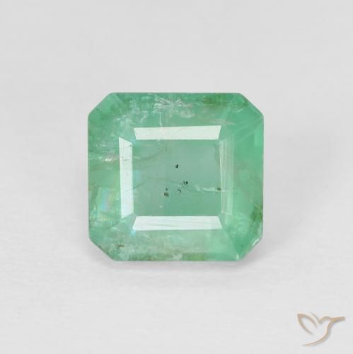 1.33ct طبيعي اخضر فاتح زمرد, قص الزمرد, SI