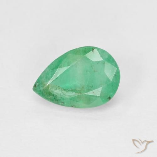 0.64ct طبيعي أخضر رائع زمرد, شكل الكمثرى, VS-SI