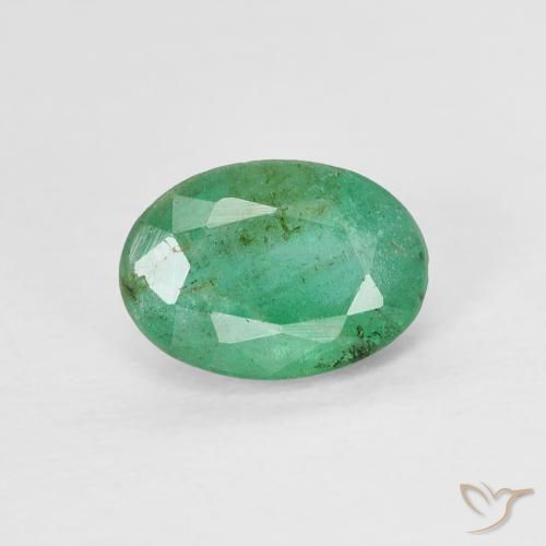 0.80ct طبيعي أخضر متوسط زمرد, بيضوي, VS-SI