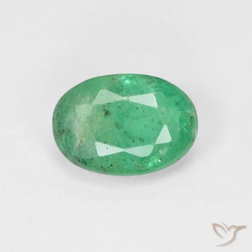 0.79ct طبيعي اخضر زاهى زمرد, بيضوي, VS-SI