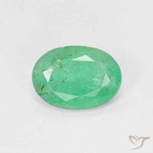 0.76ct طبيعي أخضر متوسط زمرد, بيضوي, VS-SI