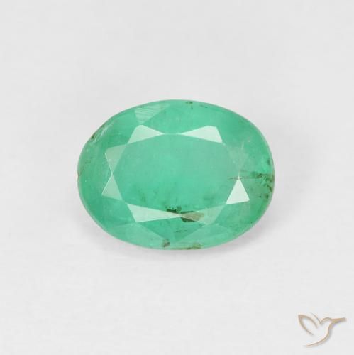 1.28ct طبيعي أخضر متوسط زمرد, بيضوي, VS-SI