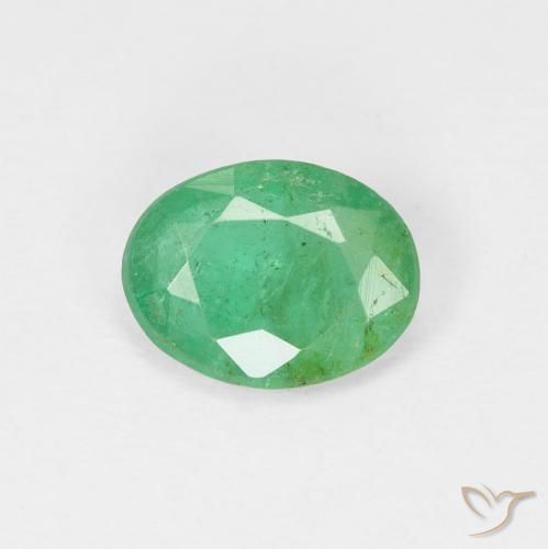 0.92ct طبيعي أخضر أزرق زمرد, بيضوي, VS-SI