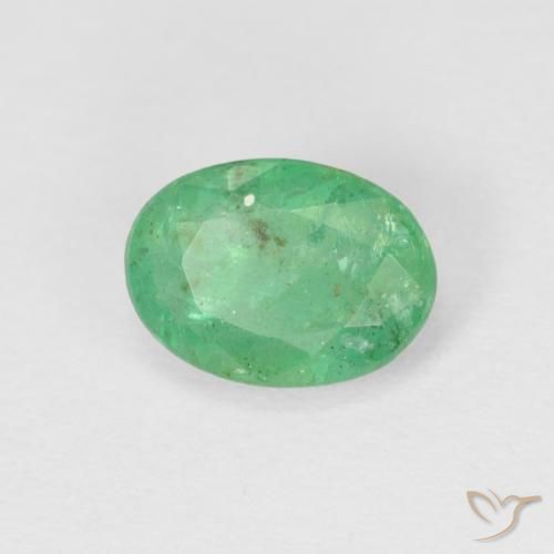 0.79ct طبيعي أخضر متوسط زمرد, بيضوي, SI
