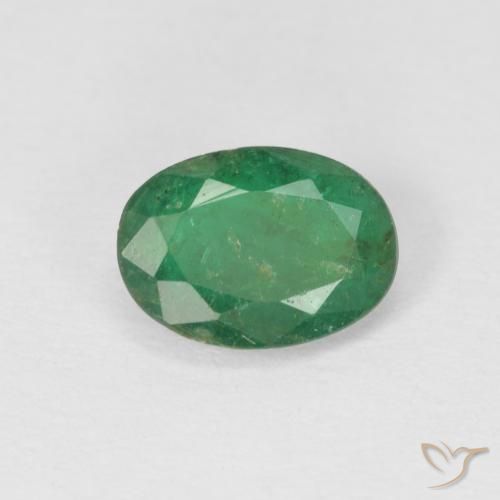 0.69ct طبيعي أخضر متوسط زمرد, بيضوي, SI