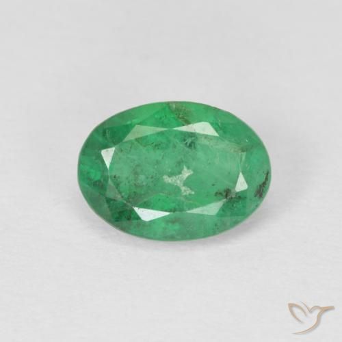 0.79ct طبيعي أخضر دافئ زمرد, بيضوي, SI