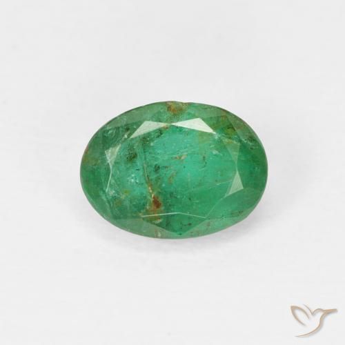 0.83ct طبيعي أخضر متوسط زمرد, بيضوي, SI