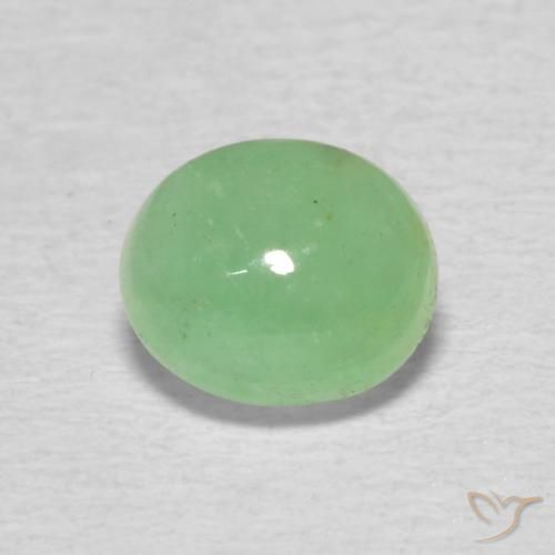 0.65ct طبيعي اخضر فاتح زمرد, بيضوي, نصف شفاف