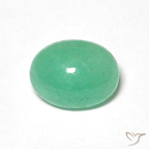 0.90ct طبيعي أخضر متوسط زمرد, بيضوي, نصف شفاف