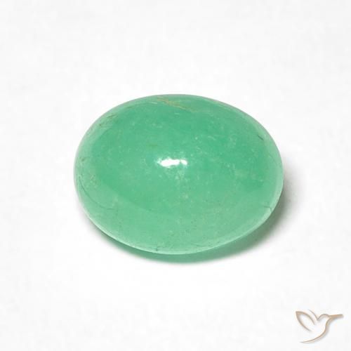 1.14ct طبيعي اخضر زاهى زمرد, بيضوي, نصف شفاف