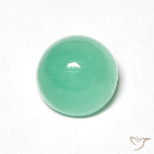1.05ct طبيعي اخضر فاتح زمرد, دائري, نصف شفاف