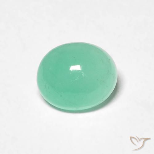 0.62ct طبيعي اخضر زاهى زمرد, بيضوي, نصف شفاف