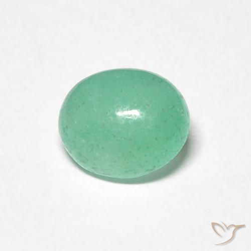 0.89ct طبيعي اخضر فاتح زمرد, بيضوي, نصف شفاف