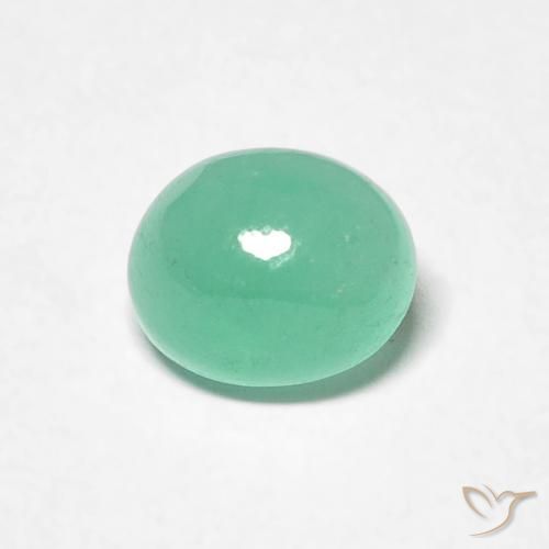 0.73ct طبيعي اخضر زاهى زمرد, بيضوي, نصف شفاف