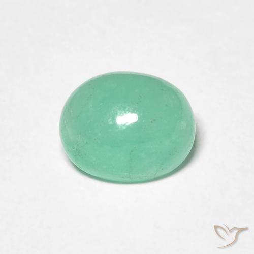 1.11ct طبيعي أخضر فستقى زمرد, بيضوي, نصف شفاف