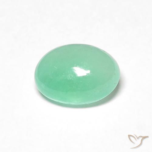 0.58ct طبيعي أخضر متوسط زمرد, بيضوي, نصف شفاف