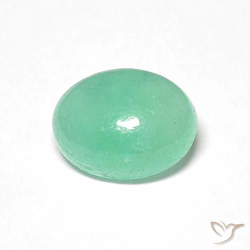 0.69ct طبيعي أخضر فستقى زمرد, بيضوي, نصف شفاف