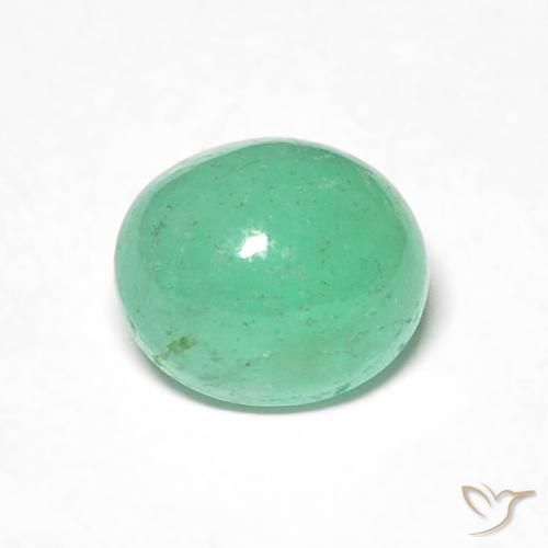 0.98ct طبيعي اخضر زاهى زمرد, بيضوي, نصف شفاف